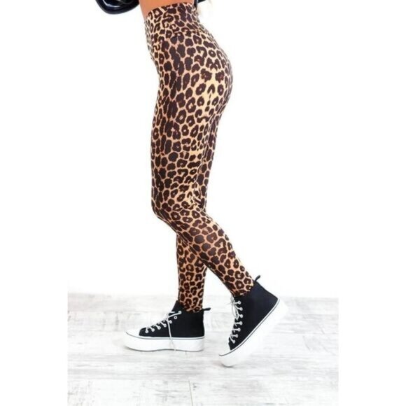 Women's High Waist Animal Print Legging Ladies Medium - Picture 1 of 6